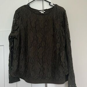 Olive Overlay lace sweater